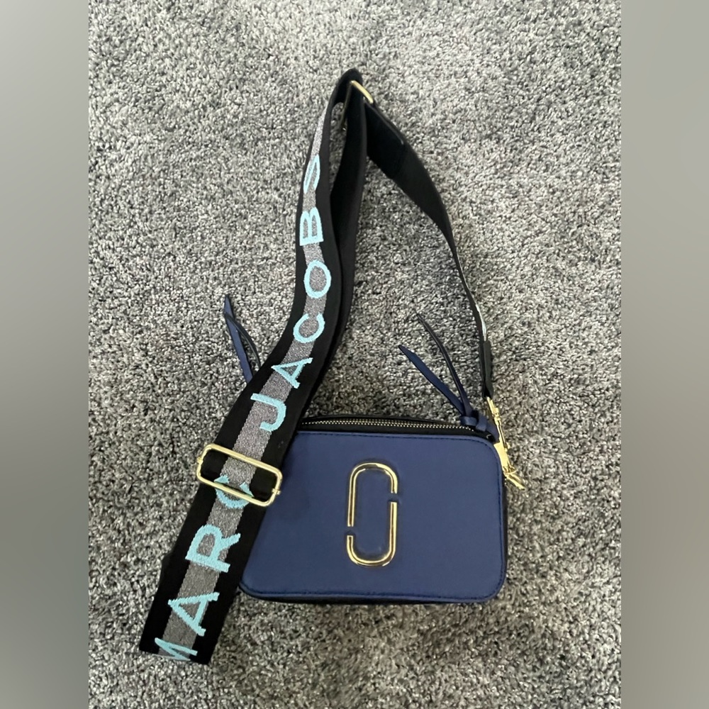 Blue and black Marc jacobs cross body bag